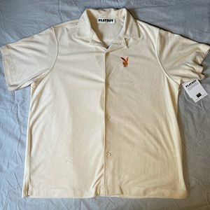 Playboy x Pacsun Terrycloth Button-down T-shirt M